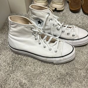 white platform converse
